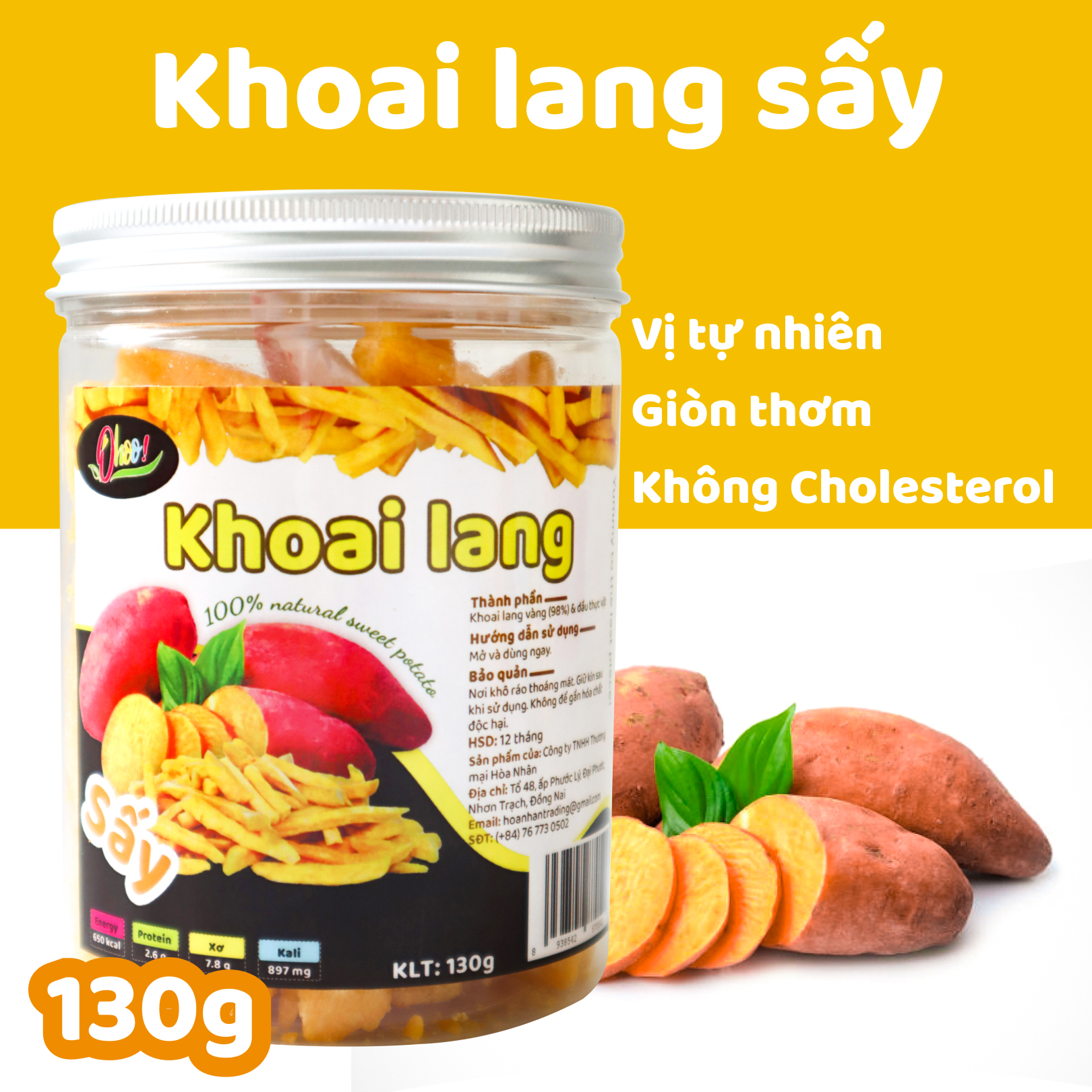 Khoai Lang Vàng Sấy Giòn Ohoo Thơm Ngon Tự Nhiên, Trái Cây Sấy Đồ Ăn Vặt healthy