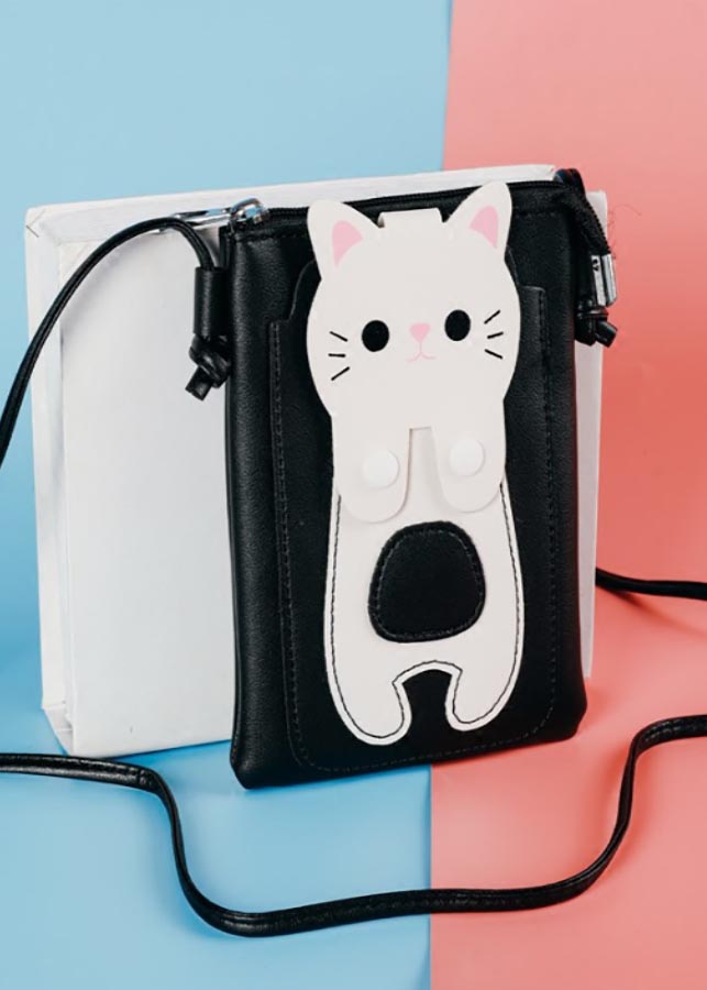 Túi đựng điện thoại - túi đeo chéo mini bag hình chú mèo đáng yêu