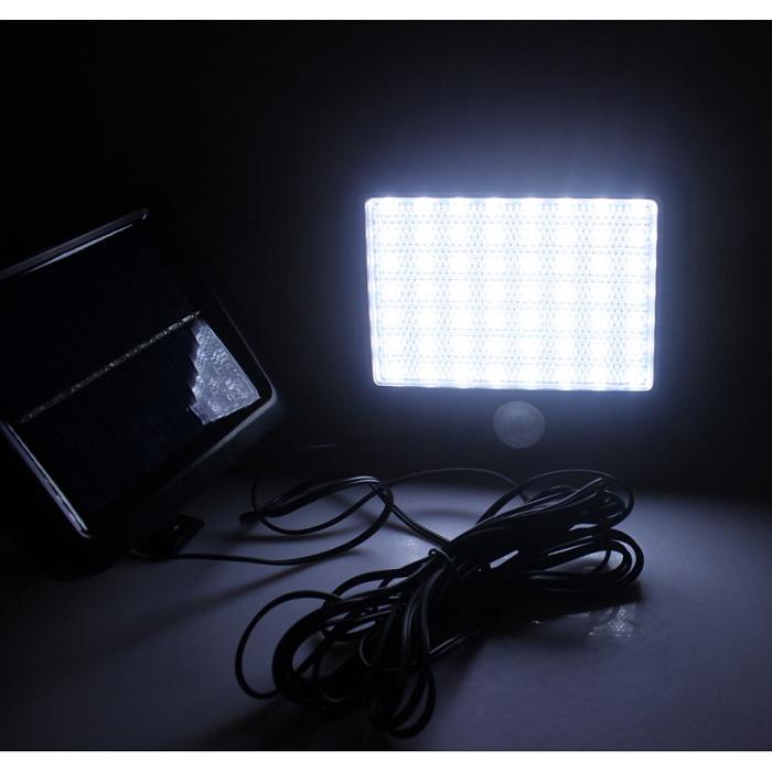 Đèn Năng Lượng Mặt Trời 56 Led 15x11cm Siêu Sáng, Tấm Pin Rời Dây 5m Kèm Giá Đỡ