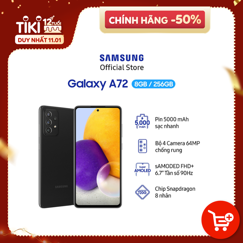 Điện Thoại Samsung Galaxy A72 (8GB/256GB) - Hàng Chính Hãng