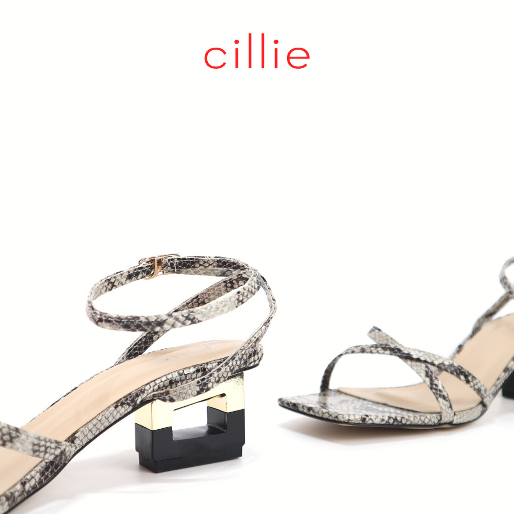 Giày sandal nữ dây chéo mảnh cao 5cm Cillie 1095