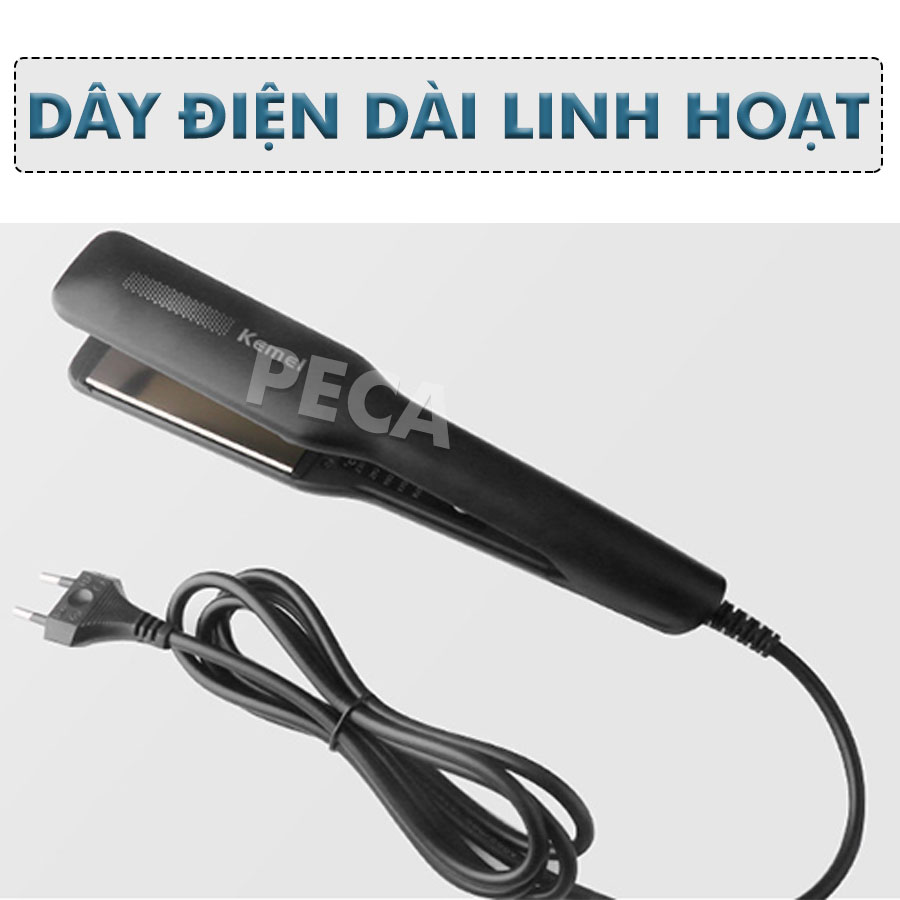 Máy duỗi tóc Kemei KM-2518 điều chỉnh 5 mức nhiệt sử dụng được cho mọi loại tóc - Hàng chính hãng