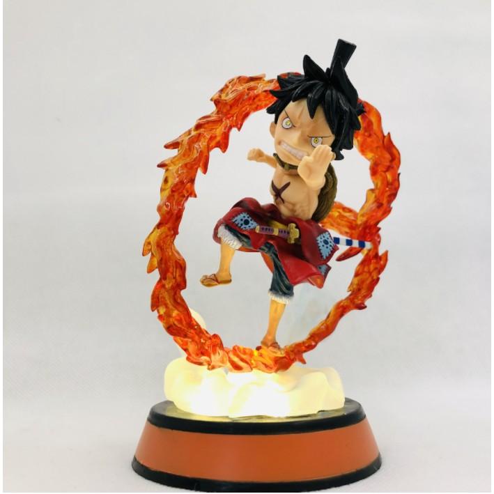 Mô Hình One Piece Luffy wano chibi sắc nét có Led