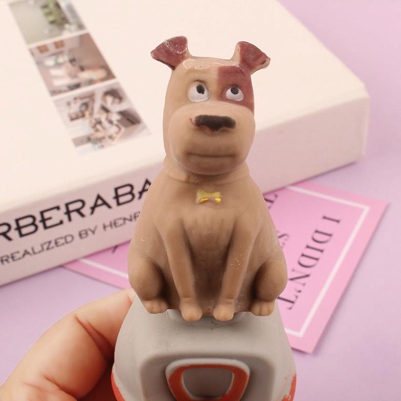 Squishy CHÓ TRỐN TRONG CHUỒNG Mochi mềm mịn dễ thương chân thực giảm stress co dãn đàn hồi ngộ nghĩnh bóp giải tr