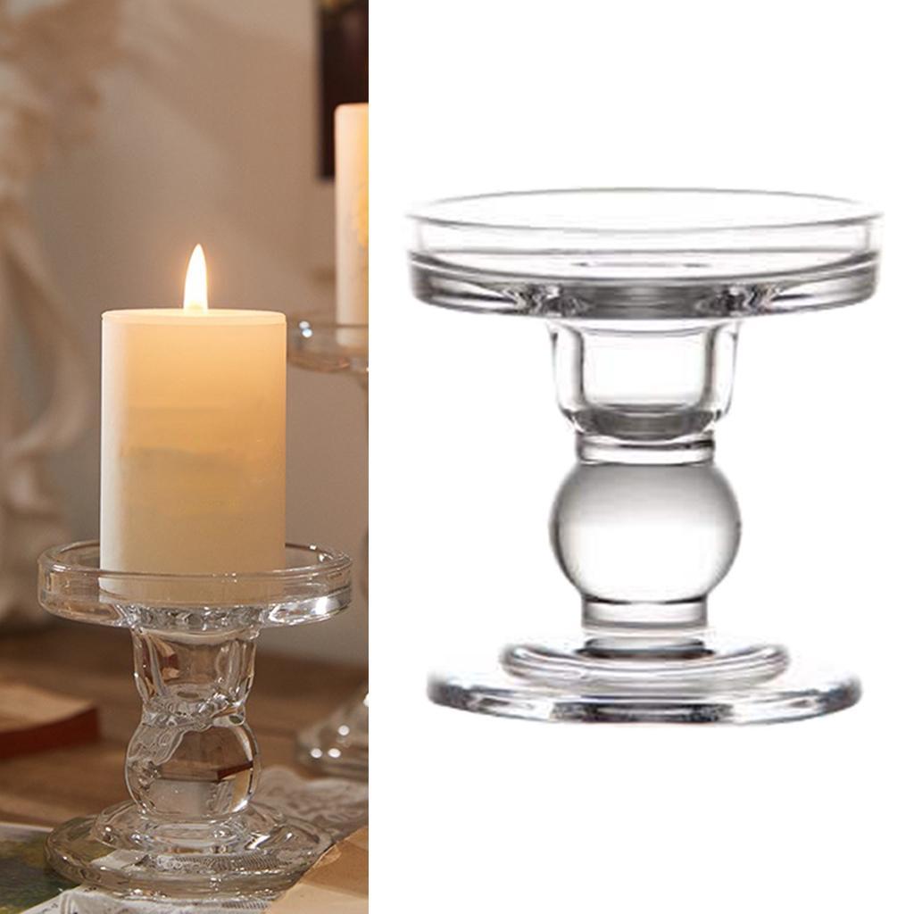 Transparent Glass Candle Holder Candle Stand Candlestick;