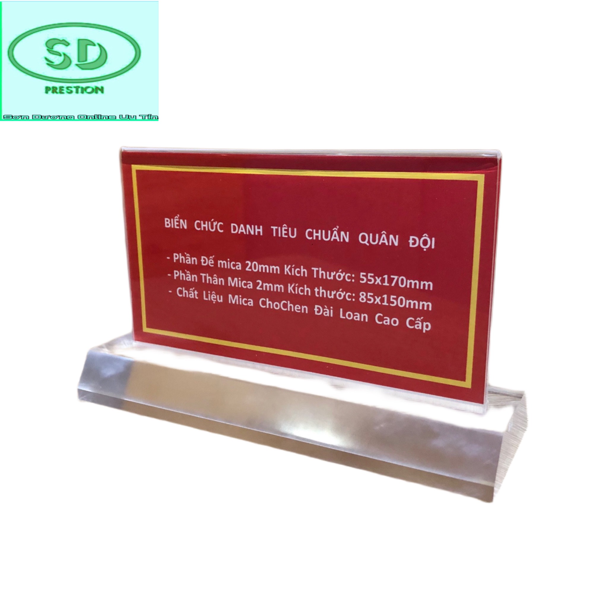 Biển tên để bàn mẫu quân đội 8x15cm