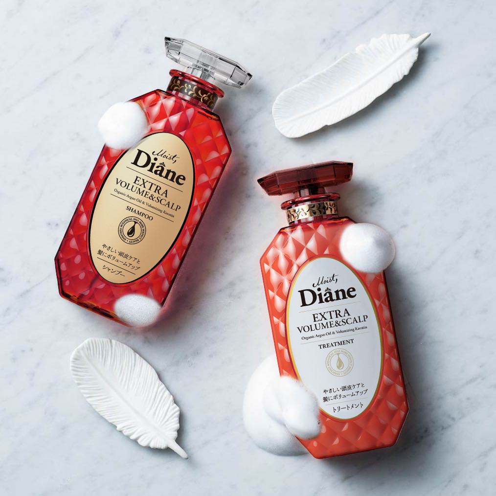 Dầu gội Moist Diane Extra Volume &amp; Scalp Shampoo - Cho tóc mỏng, rụng nhiều, nhiều gàu Hàn Quốc 450ml tặng móc khoá