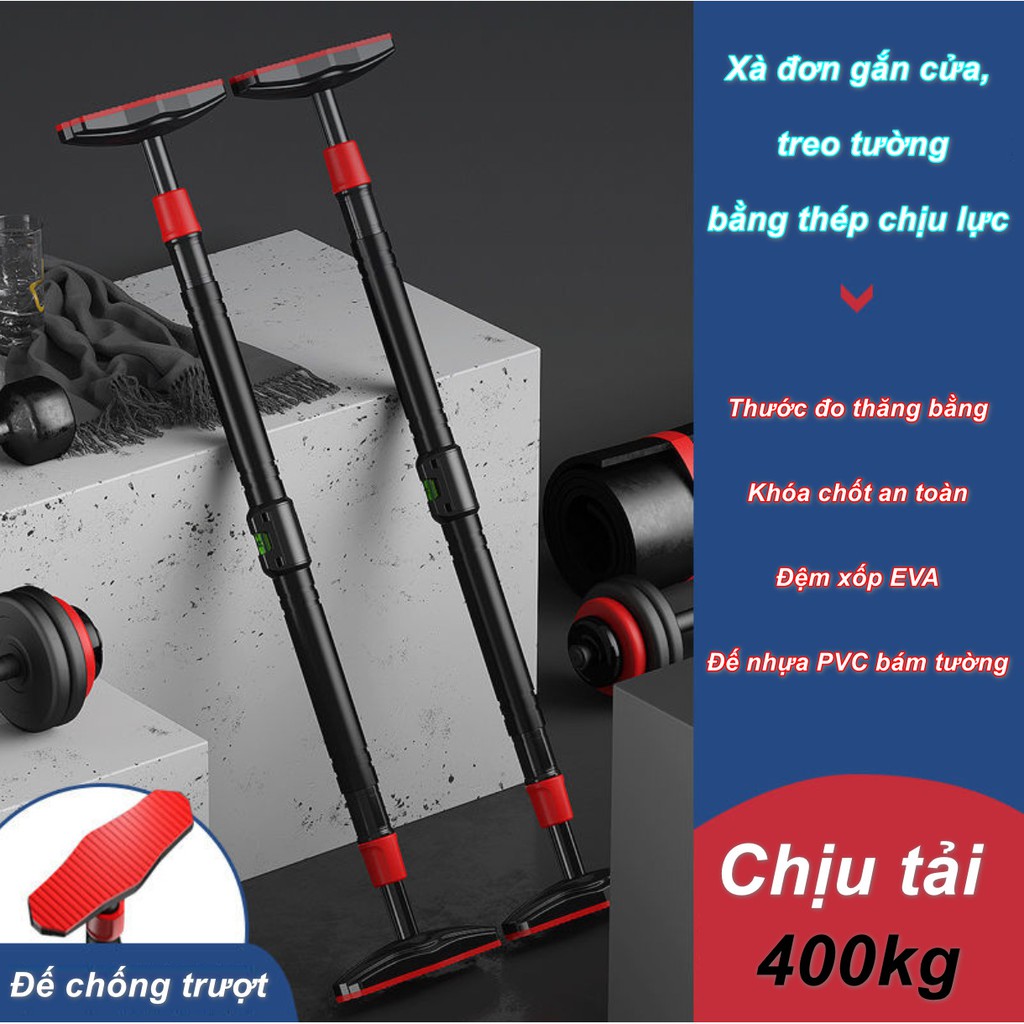 Xà đơn tập thể lực tại nhà thép chịu lực có thước thủy đo cân bằngdài 95-130cm