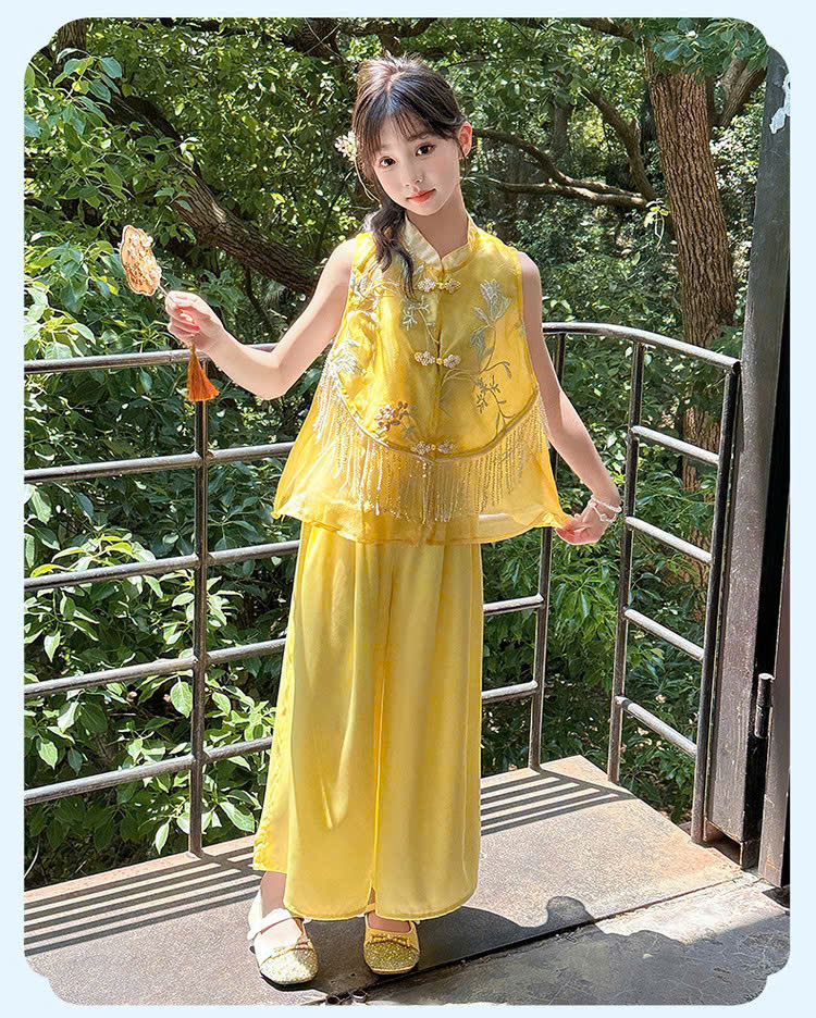 Set bộ cổ trang hanfu phong cách trung hoa cho bé gái diện lễ tết trung thu đẹp size 110-170 hàng Quảng Châu