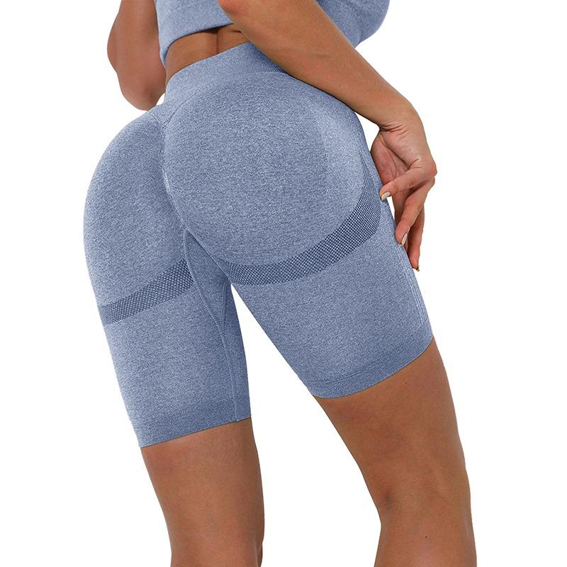 Summer cao eo hông quần bó sát quần short thể dục thể thao quần short sendicity đẩy lên quần legging phòng tập thể dục chạy liền mạch quần short phụ nữ liền mạch Color: pink4 Size: S