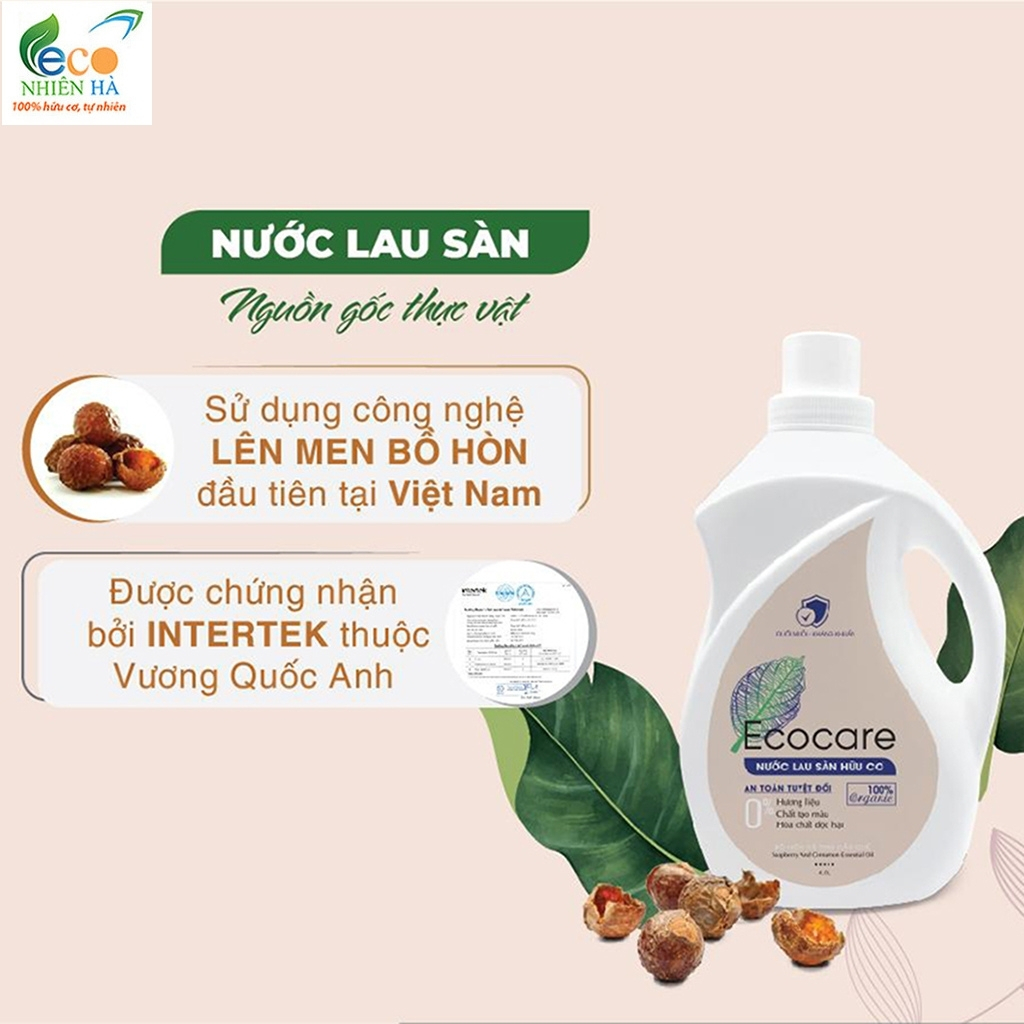 Nước lau sàn ECOCARE 4L tinh dầu thiên nhiên, nước lau nhà đuổi muỗi, chống trượt cho bé