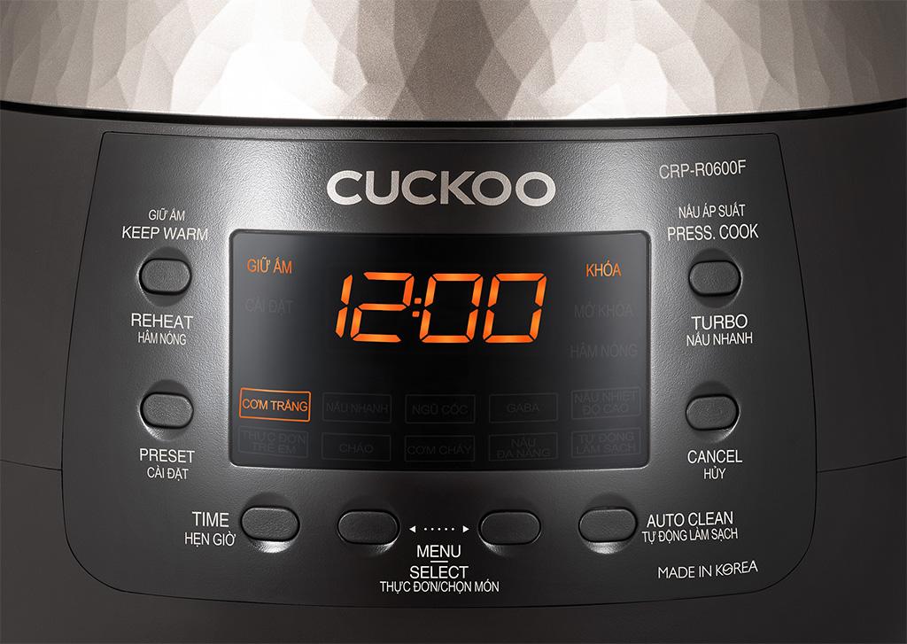 Nồi cơm điện tử áp suất Cuckoo 1.08 lít CRP-R0600F/BKGBCRVNCV - Hàng chính hãng
