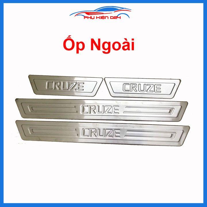 Ốp bậc cửa, nẹp bước chân INOX cho xe Chevrolet Cruze 2009-2010-2011-2012-2013-2014-2015-2016-2017-2018-2019