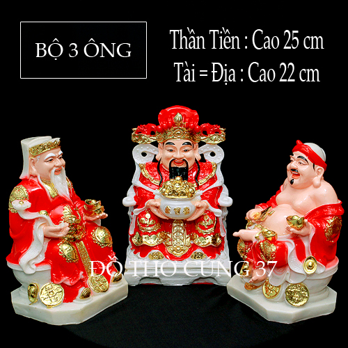 [ BỘ 3 ÔNG ] THẦN TÀI +THỔ ĐỊA +THẦN TIỀN [ COMPOSITE + BỘT ĐÁ  ]