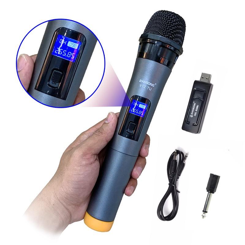 Micro đa năng không dây karaoke JOA SMJ H5 phù hợp mọi loa kéo Màn hình LCD hiển thị tần số mic nhẹ hút âm tốt bh 12 th