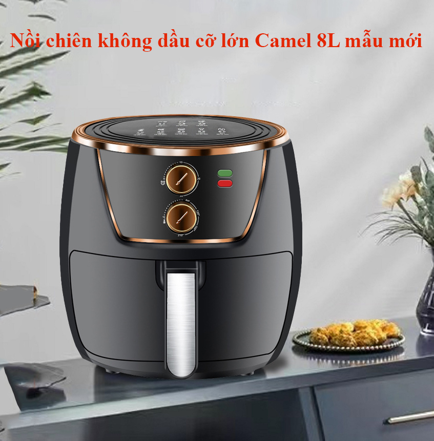 Nồi Chiên Không Dầu Camel 8L Mẫu Tròn Đa Năng Chống Dính 2 Lớp Bền Bỉ Và Dễ Vệ Sinh