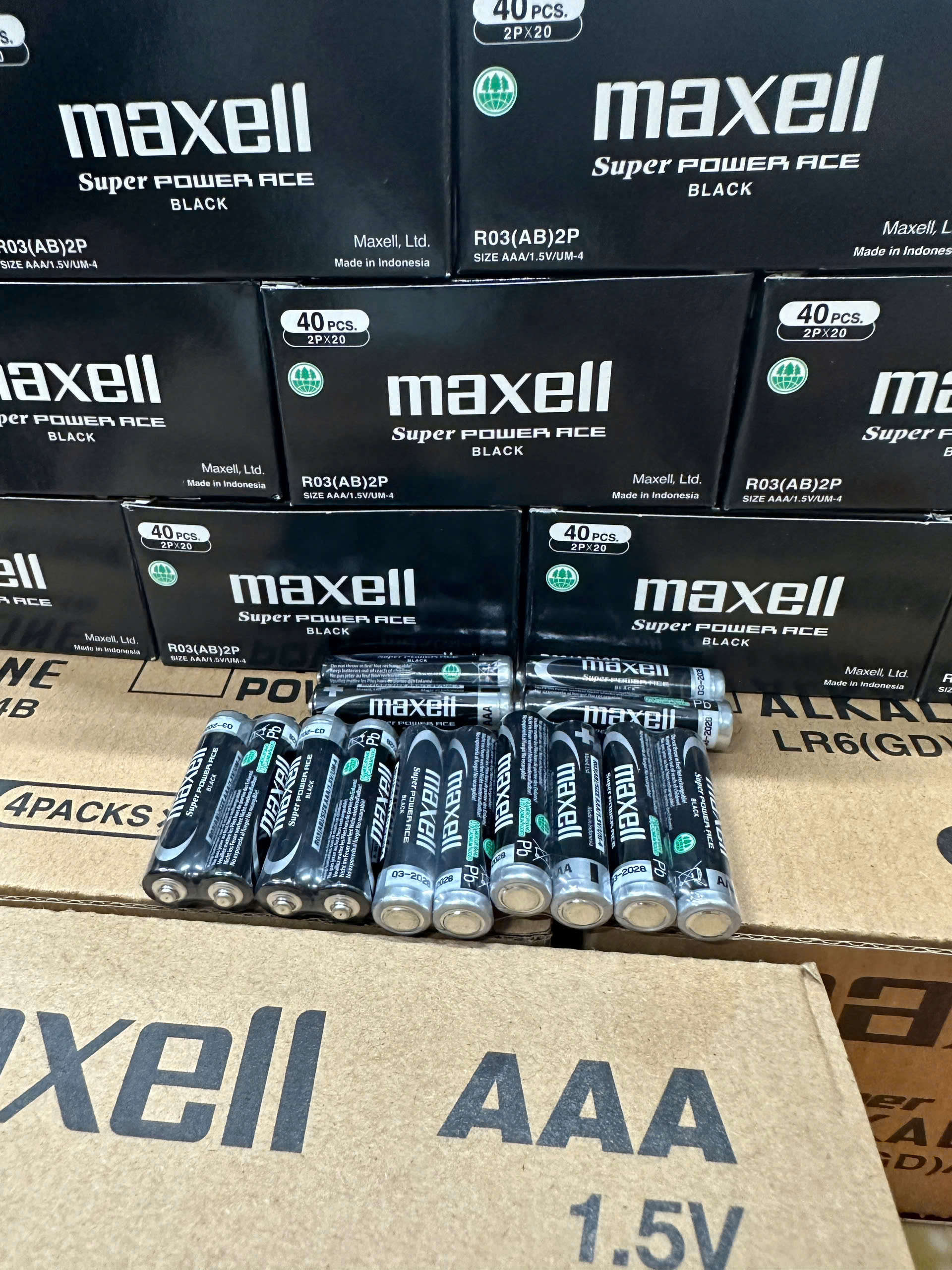 Pin tiểu AAA / Pin tiểu 3A Pin Maxell R03- Hộp 40 viên - Hàng chính hãng