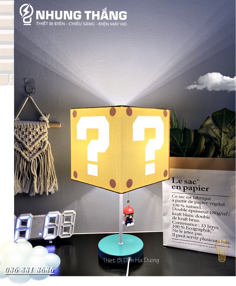 Đèn Bàn Dấu Hỏi Giật Dây Super Mario DB-915 - 3 Chế Độ Ánh Sáng - Decor Trang Trí Phòng Ngủ,Bàn Làm Việc - Có Video