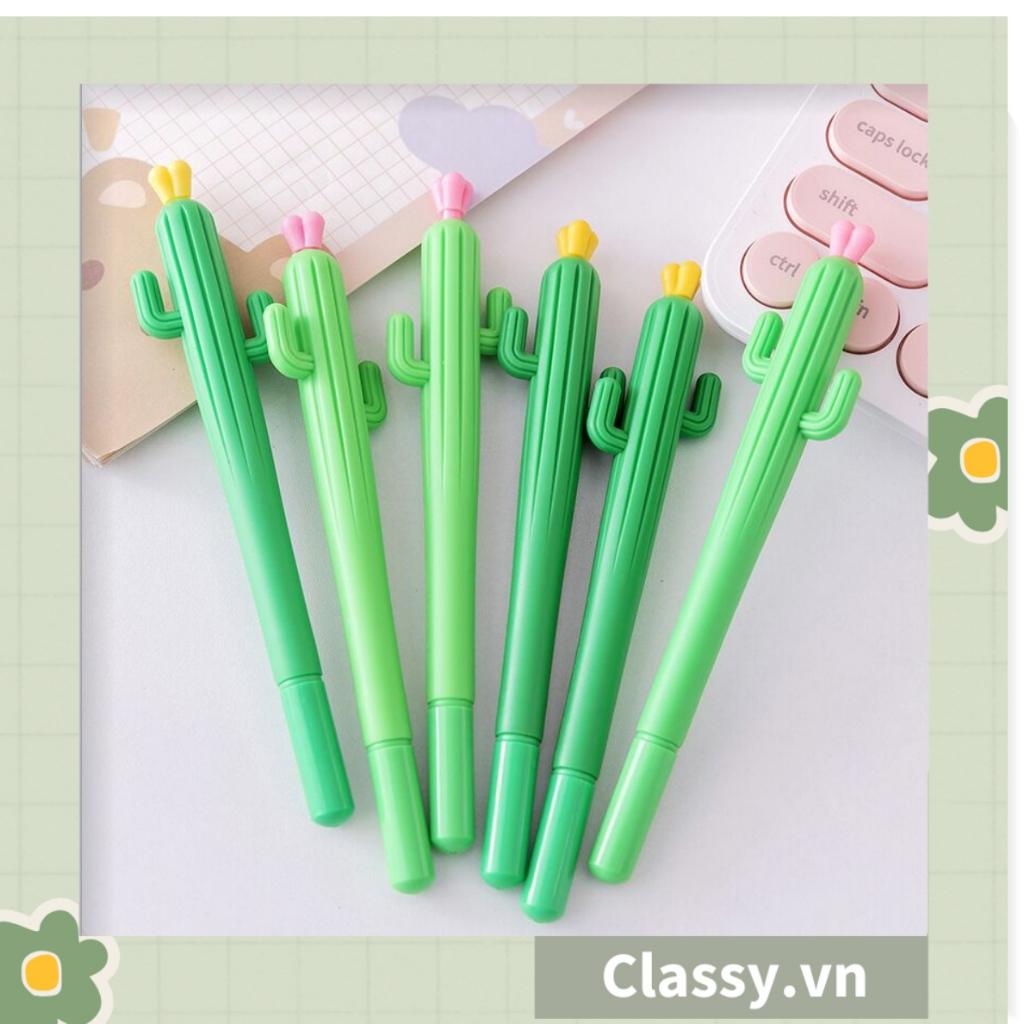 Bút gel Classy hình xương rồng cactus màu xanh dài 15 CM siêu dễ thương dụng cụ học sinh văn phòng phẩm PK1339