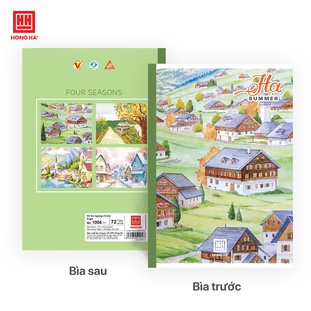 Vở kẻ ngang 72 trang Pupil Bốn Mùa Hồng Hà - 1004