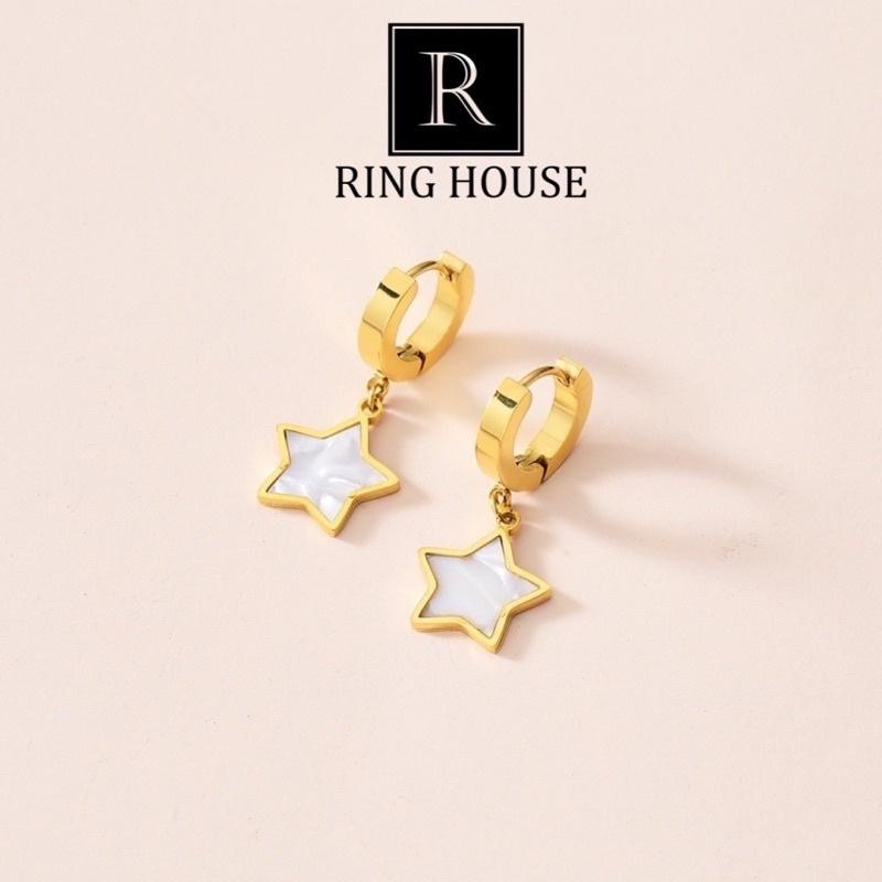 Set bộ trang sức nữ dây chuyền lắc tay bông tai ngôi sao đẹp Ring House