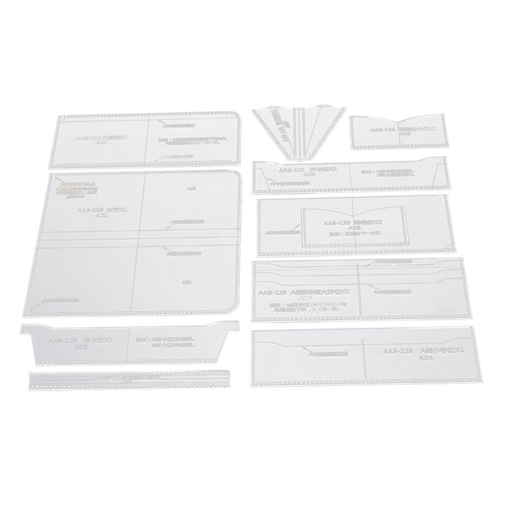 10pcs Acrylic Wallet Pattern Stencil Template Leather Crafts for Women Men