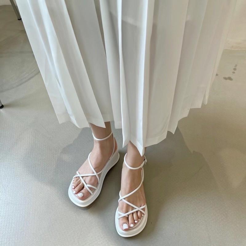 Sandal buộc dây đế 5cm cho nữ