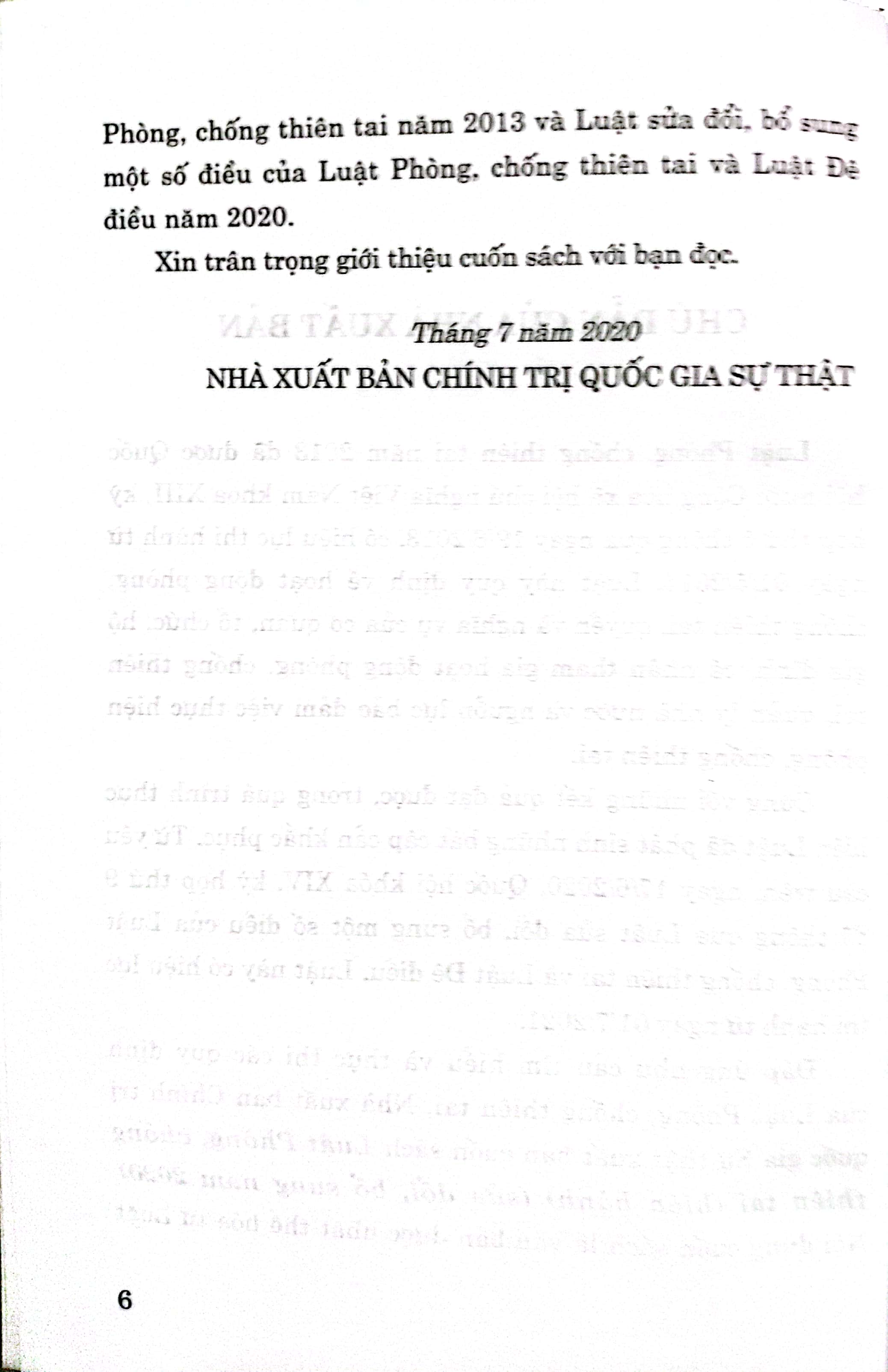 Luật Phòng, chống thiên tai (Hiện hành) (Sửa đổi, bổ sung năm 2020)