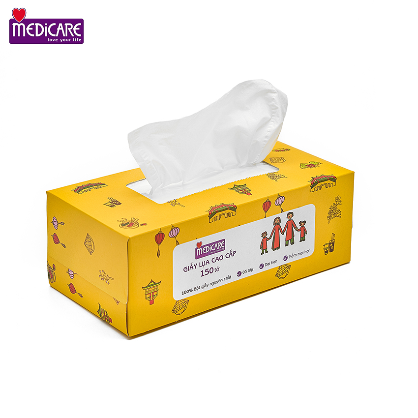 Giấy lụa cao cấp MEDiCARE hộp 150 tờ