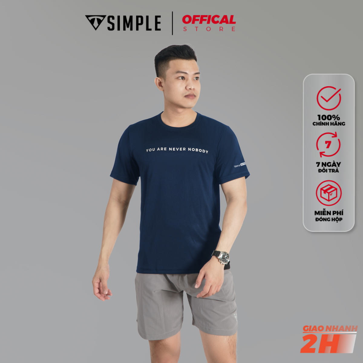 Áo Thể Thao Nam TSIMPLE cổ tròn tay ngắn tập gym vải thun lạnh thoáng mát co giãn chuẩn form MSSAHP7