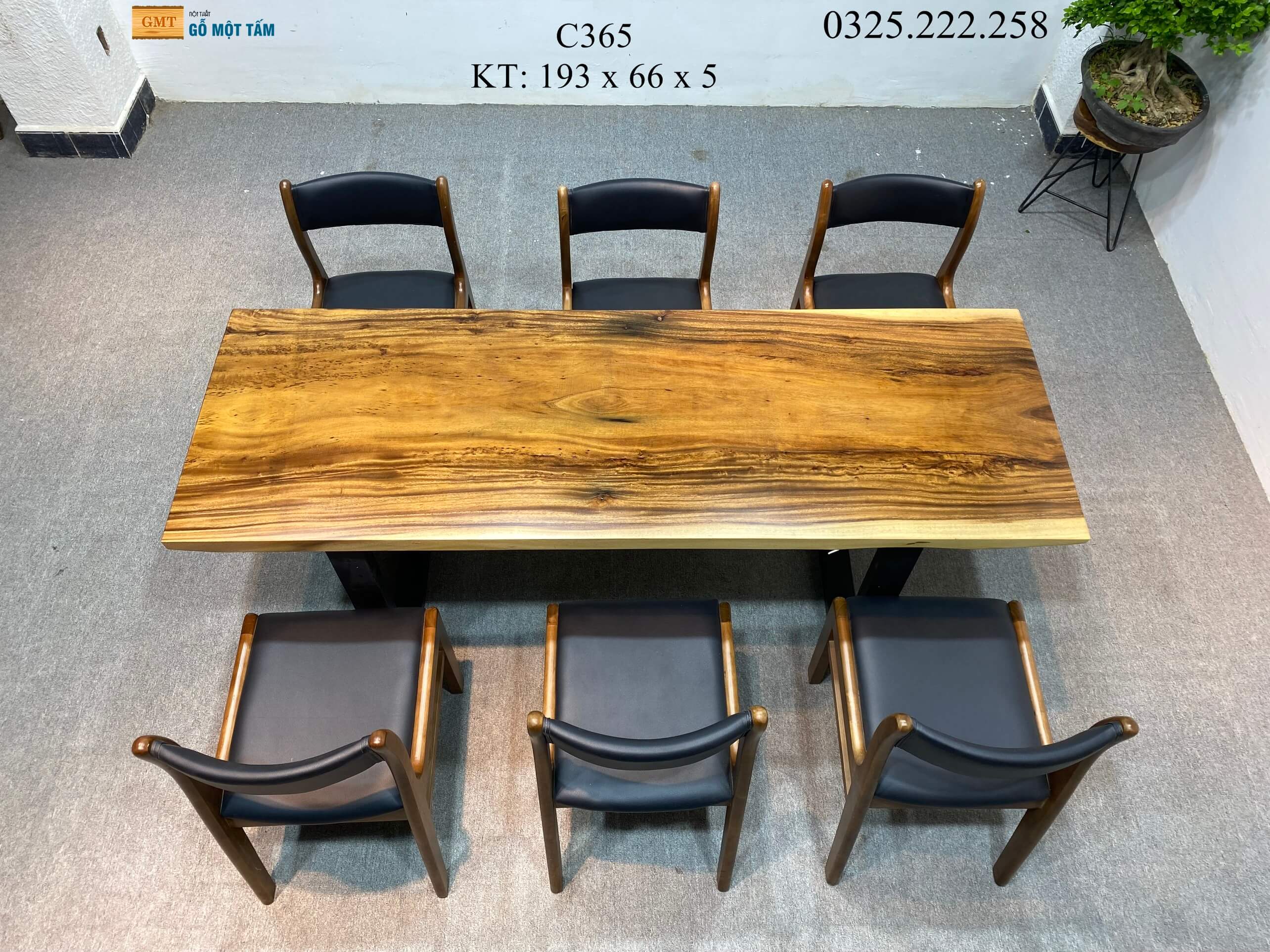 Bàn Làm Việc Gỗ Me Tây, Bàn Cafe Gỗ Me Tây, Bàn Gỗ Me Tây Nguyên Tấm Dài 1,93m Rộng 66cm Dày 5cm