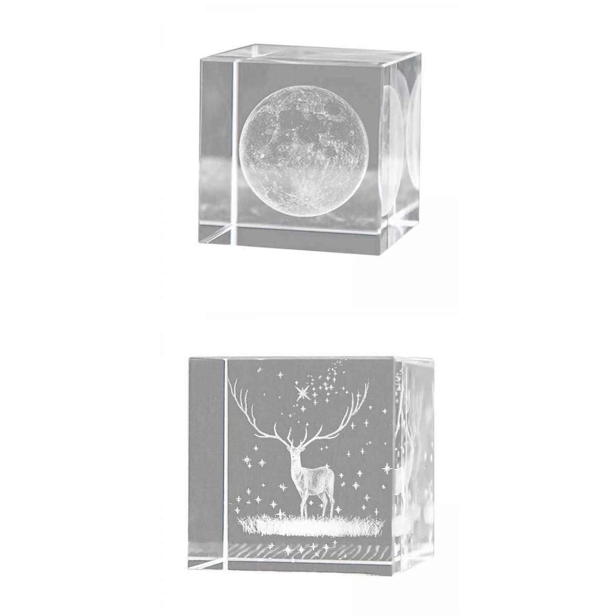 2x Crystal Cube Crafts Weather Sign Cube for Valentine'S Day Decor