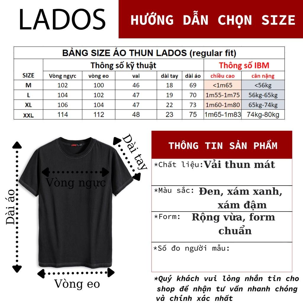 Áo thun cổ tròn form rộng LADOS 9072 - vải mát mẻ, năng động, mặc đi làm đi chơi