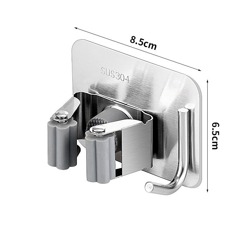 [INOX 304] Móc Treo Cây Lau Nhà, Móc Treo Chổi, Vòi Hoa Sen, Cọ Chà Toilet...Móc Dán Tường Không Cần Khoan