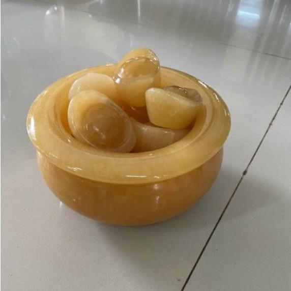 Bát tụ tài 16cm đá Ngọc Hoàng Long + 10 thỏi vàng