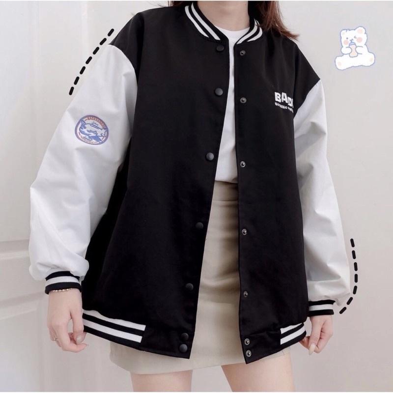 Áo khoác dù BOMBER BADGE form rộng Ulzang màu XANH/ĐEN/TAN /Nam nữ unisex ️ Jaystoree ️