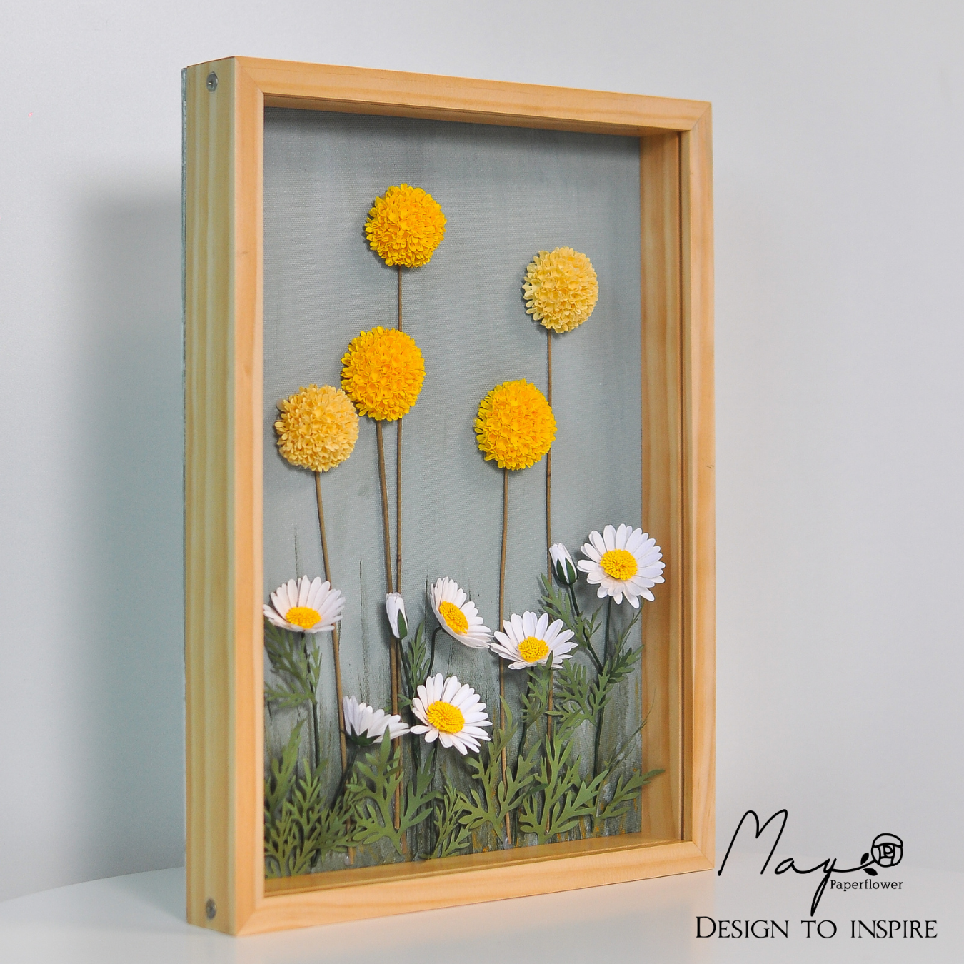 Tranh hoa giấy handmade trang trí cao cấp WILD Flower 30x40cm - Maypaperflower Hoa giấy nghệ thuật