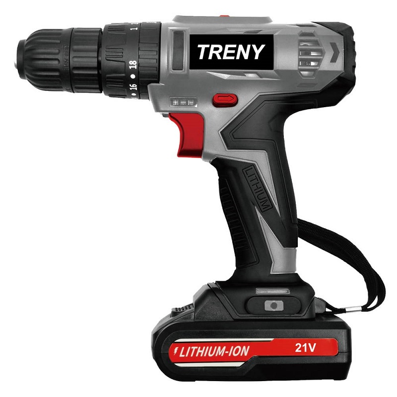 Bộ khoan điện cầm tay chất lượng cao Treny 21V chính hãng – kèm bộ dụng cụ 23 món và bộ sạc - lực xoắn 35N.m - chuyên khoan tường, khoan gỗ, khoan sắt và khoan bê tông.