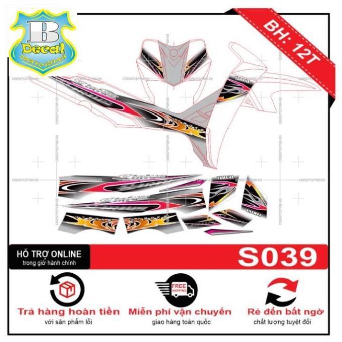 Tem rời dành cho sirius dán xe trắng S039