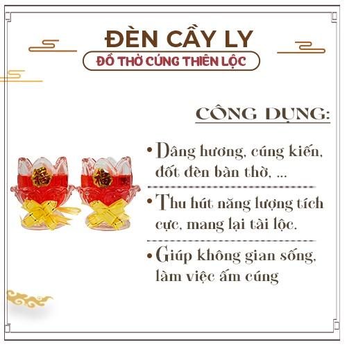 Đèn Cầy Ly Cúng Sen Nở Cao 10cm Cháy Liên Tục 29 Tiếng Đồ Thờ Cúng Thiên Lộc - Cặp 2 Ly