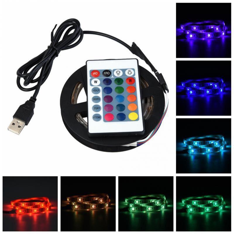 Bộ dây đèn LED RGB 5050 chống thấm nước SMD dùng làm đèn phông nền TV/quán bar kèm khiển