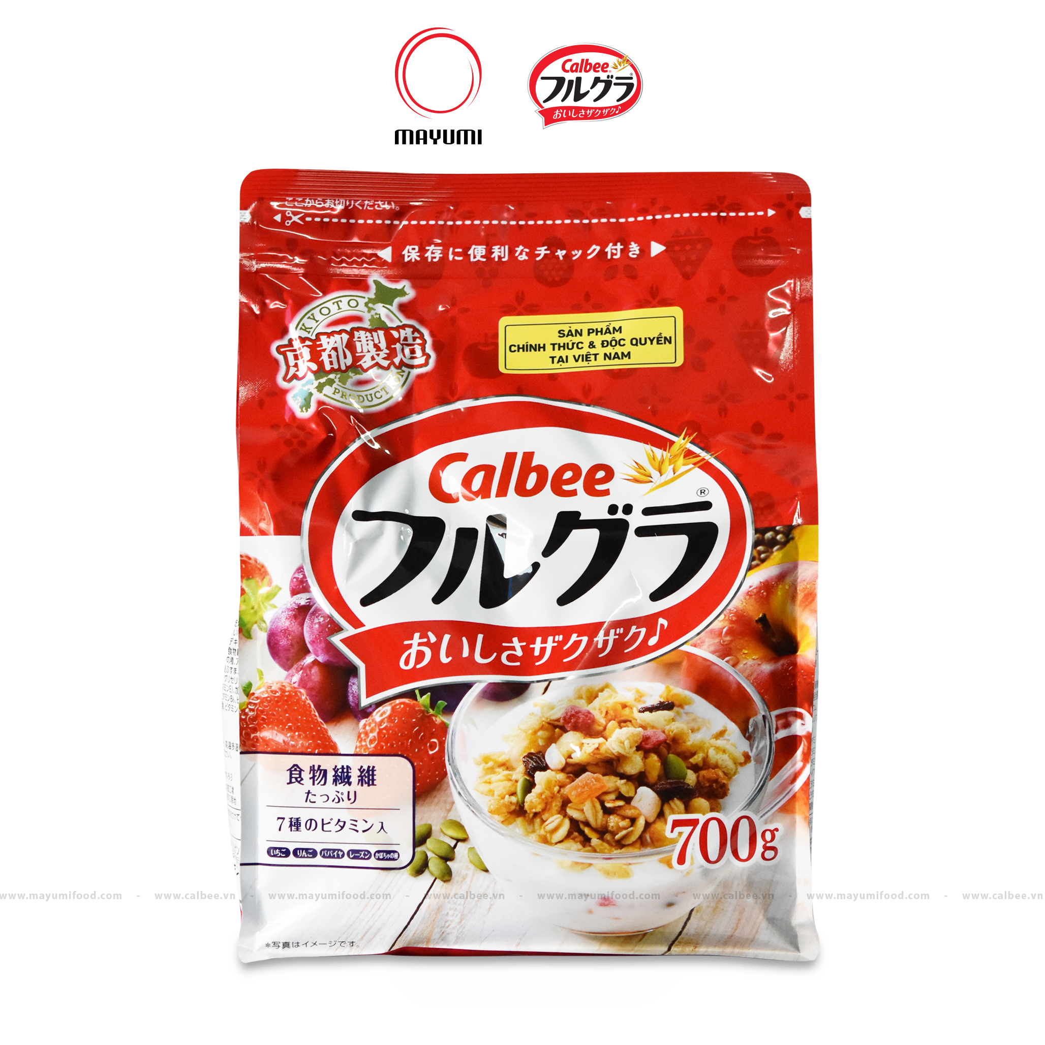 700g [date T12/2024] Ngũ cốc trái cây Calbee Nhật Bản