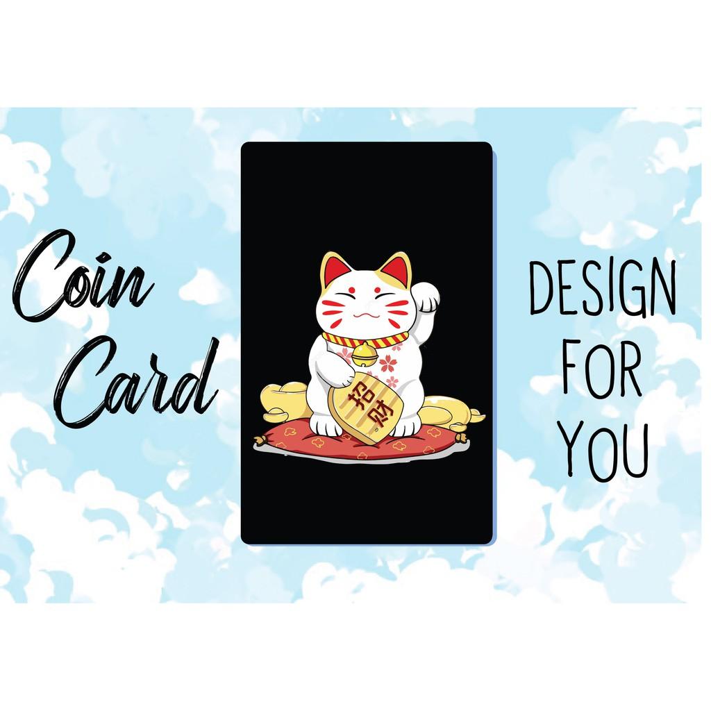 Decal dán Thẻ ATM, debit, thẻ từ, thẻ chung cư, bảo vệ thẻ hình MÈO THẦN TÀI MANEKI NEKO