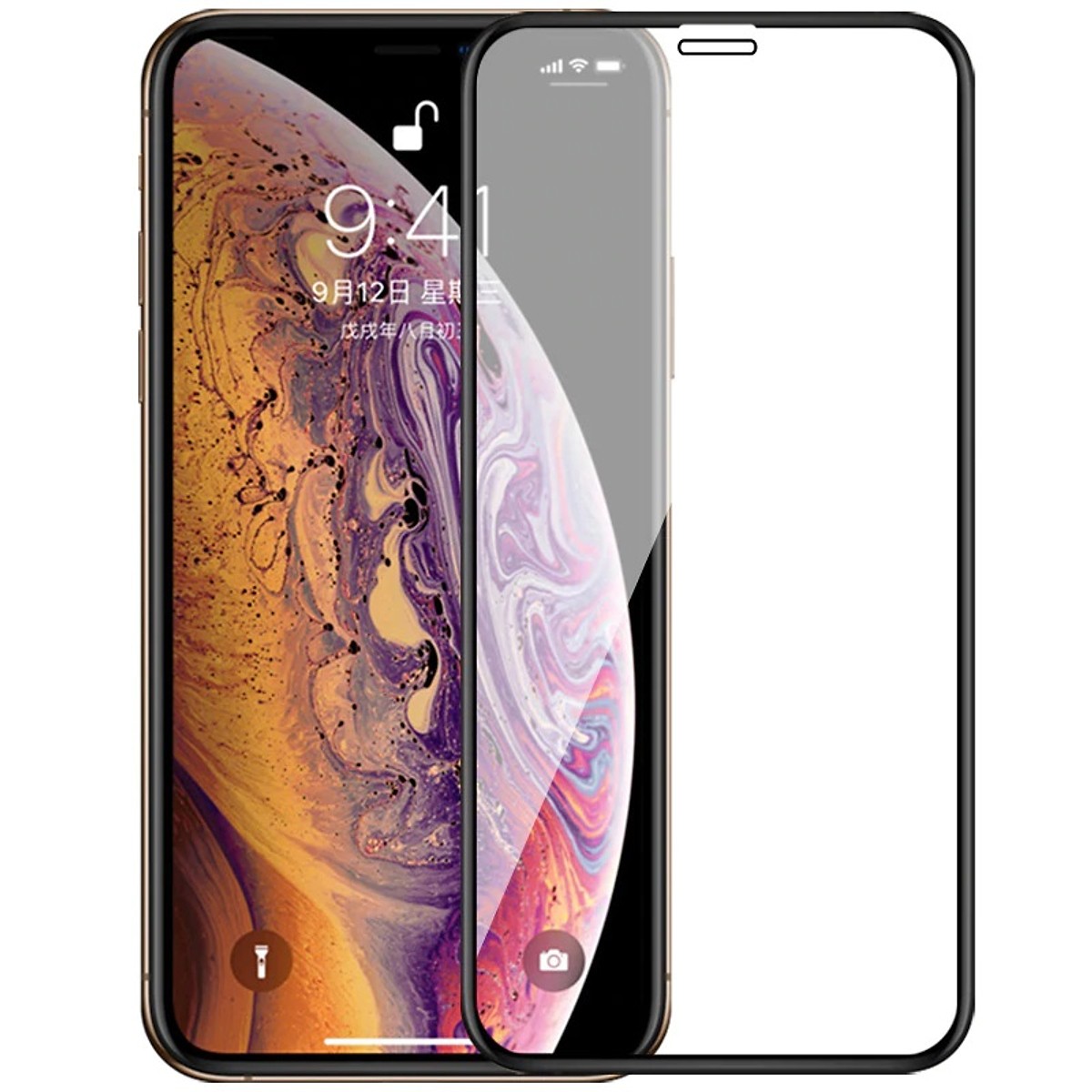 Miếng dán kính cường lực 3D cho iPhone 12 Mini (5.4 inch) hiệu ANANK Nhật Bản mỏng 0.2mm, phủ nano, chống tia cực tím, Mặt kính AGGC - Hàng nhập khẩu