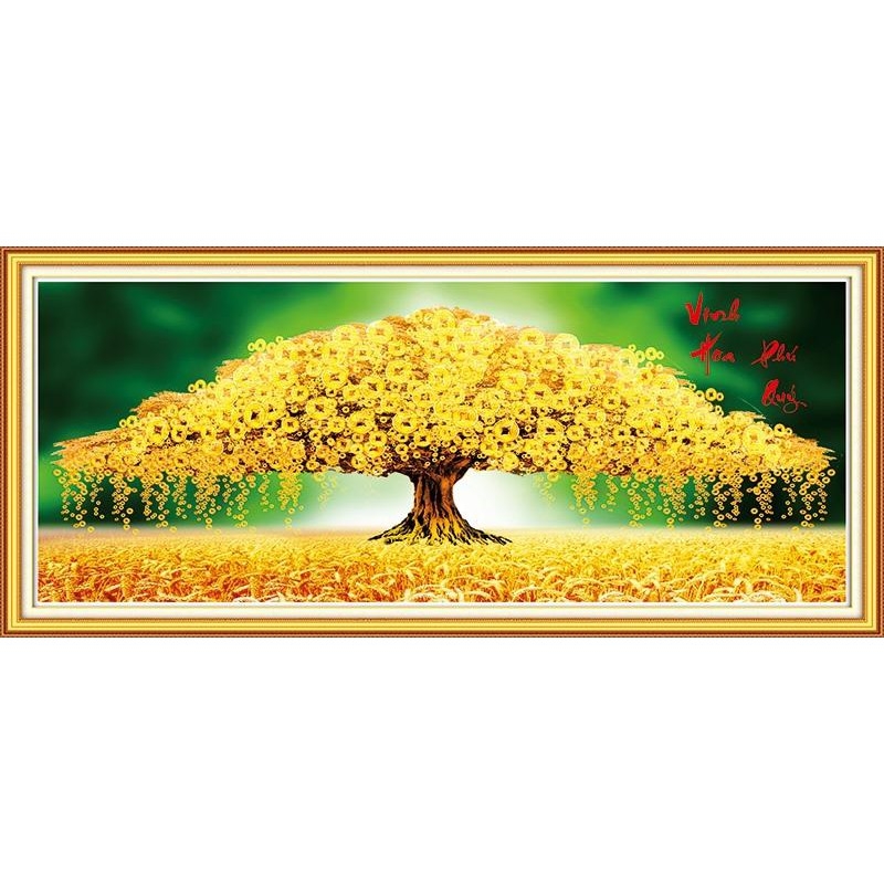 Tranh đính đá giàu sang phú quý - chưa đính