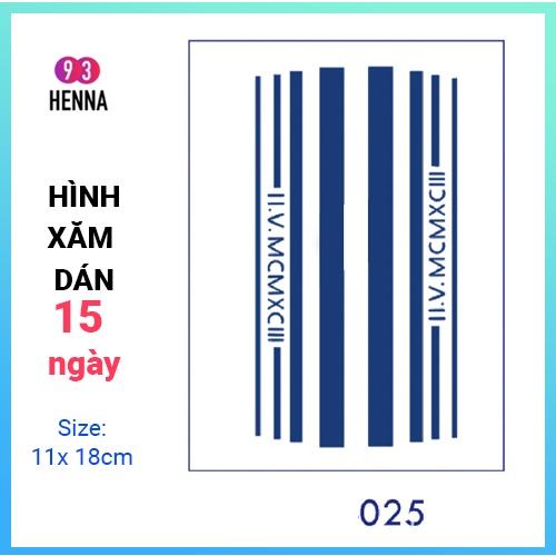 Hình Xăm Dán Tạm Thời Thảo Dược 15 Ngày mã 025