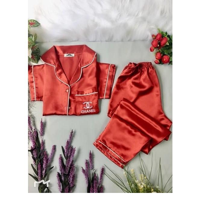 Đồ bộ pijama phi lụa loại 1 - tay ngắn quần dài