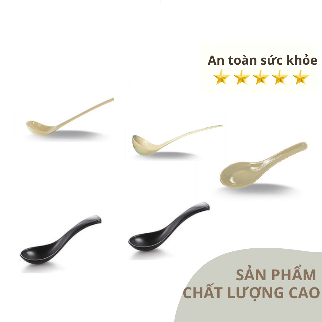 Muỗng Cơm, Thìa Nhựa Melamine Cao Cấp Dùng Trong Nhà Hàng, Quán Ăn