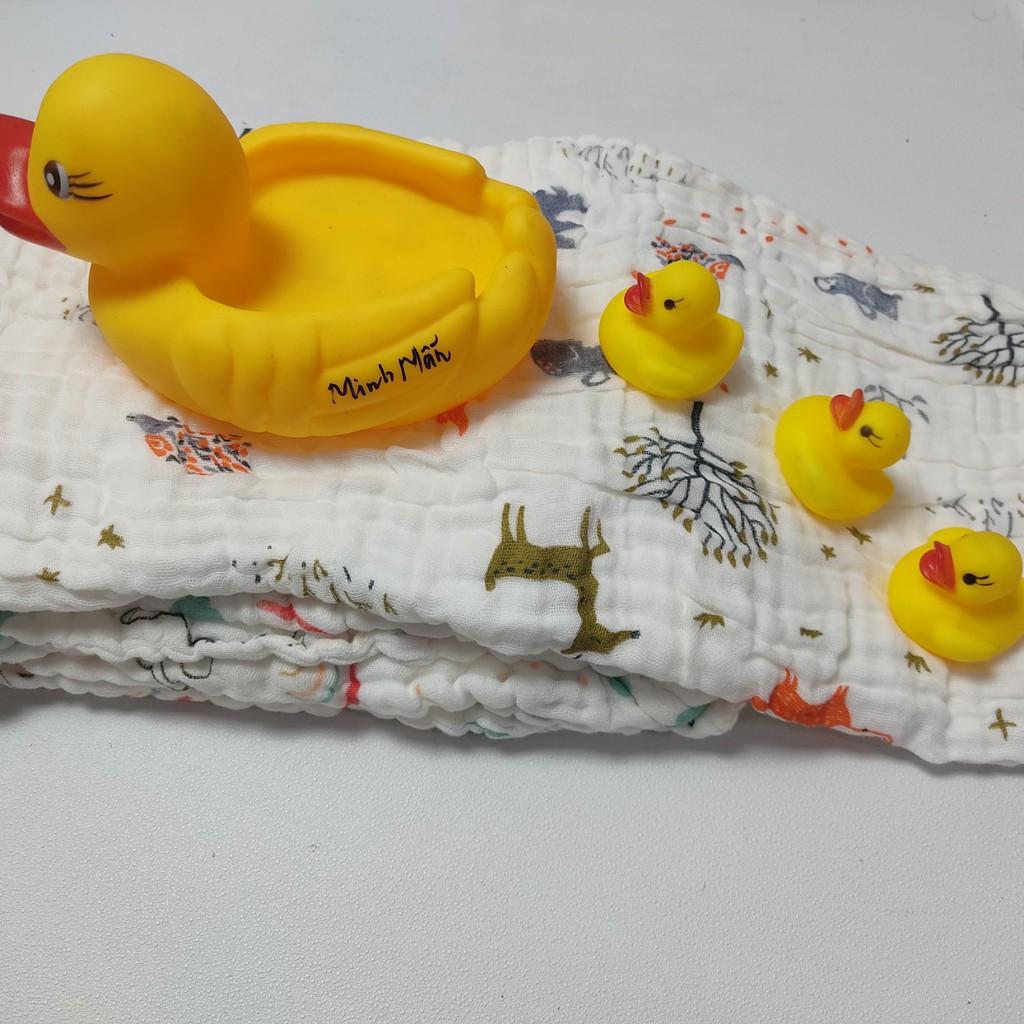 khăn cotton nhăn 6 lớp bồng bềnh khổ 90cm