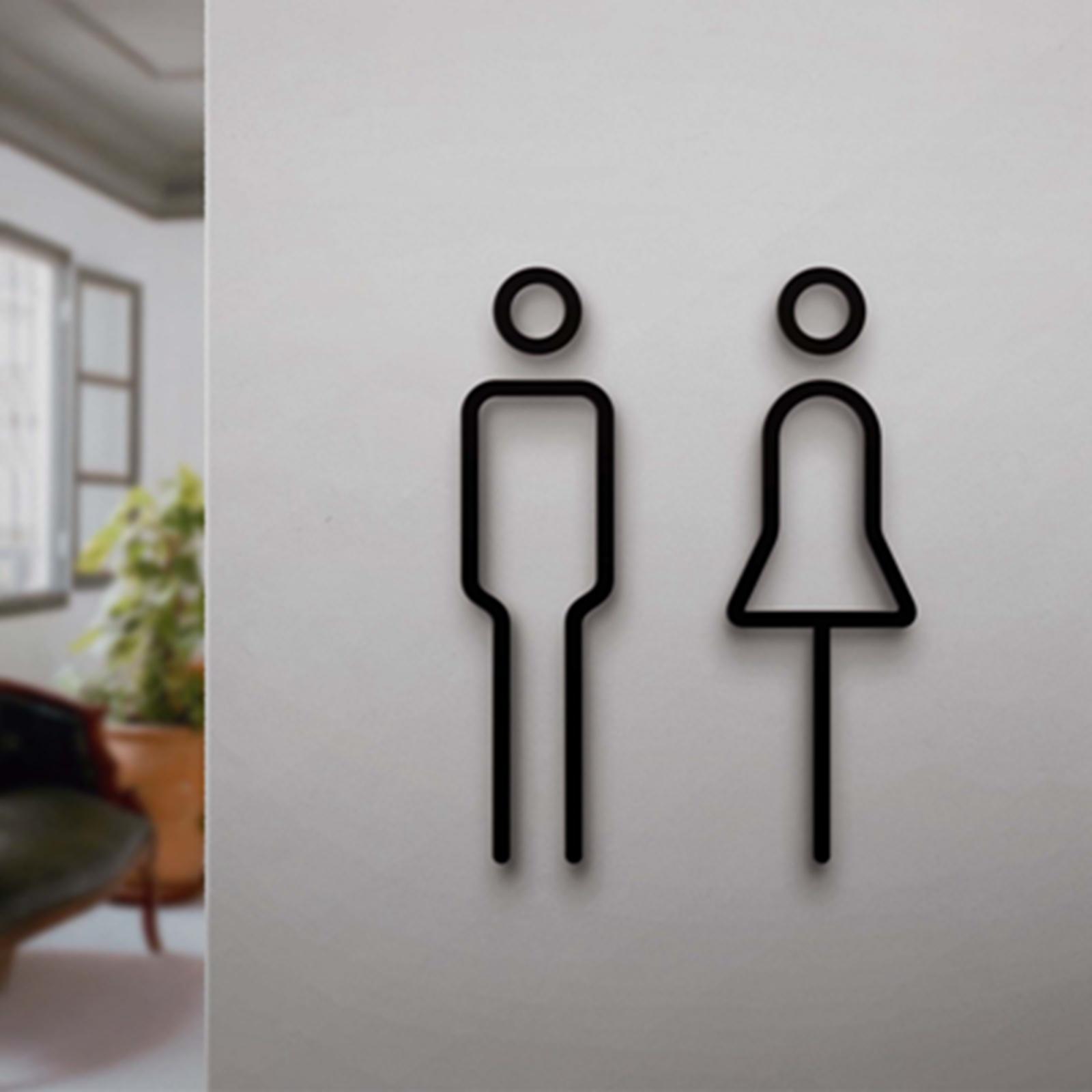 Men Women Toilet Sign Loo Lightweight Toilet Symbol Sign for Parks Bar Store